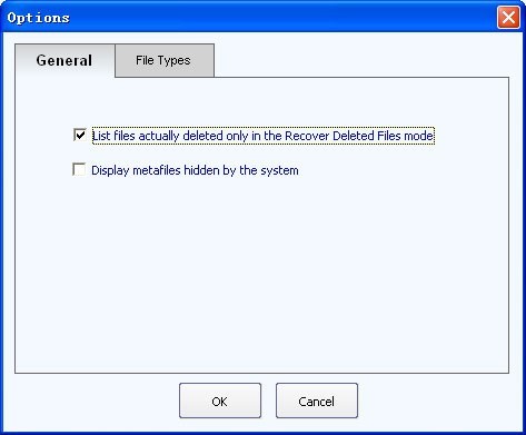 unselect recover files optins